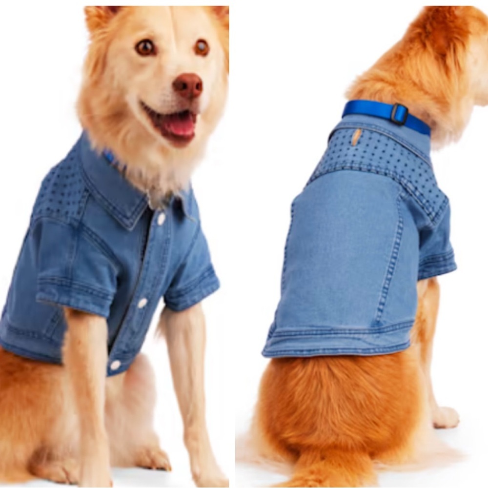 NEW denim dog jean jacket M